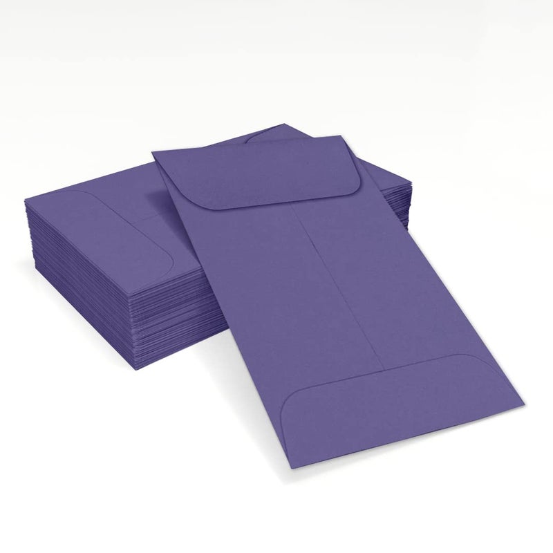 Envelopes.com LUXPaper #1 Coin Envelopes | 2 1/4" x 3 1/2" | Wisteria Purple | 80lb. Text | 50 Qty - Image 5